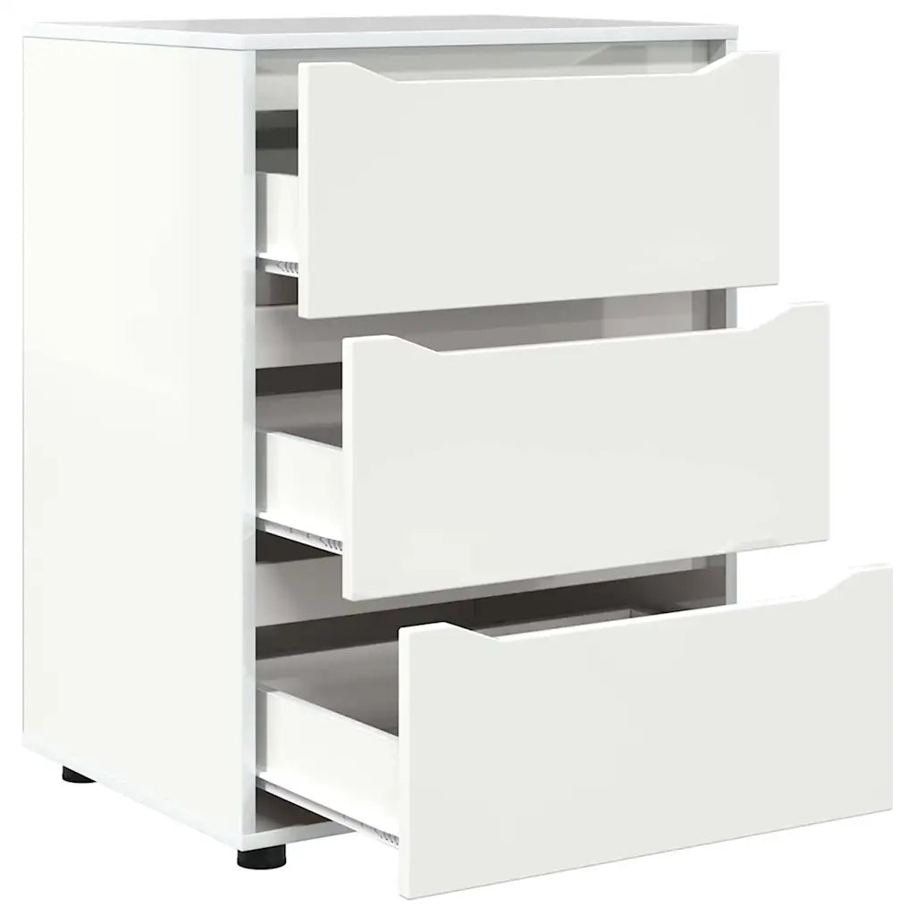 Armadio Bianco Lucido 60 x 48 x 81 cm Legno multistrato