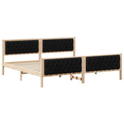 Letto matrimoniale | Letto per adulti | Struttura del letto Nero 200 x 200 cm Pino massello