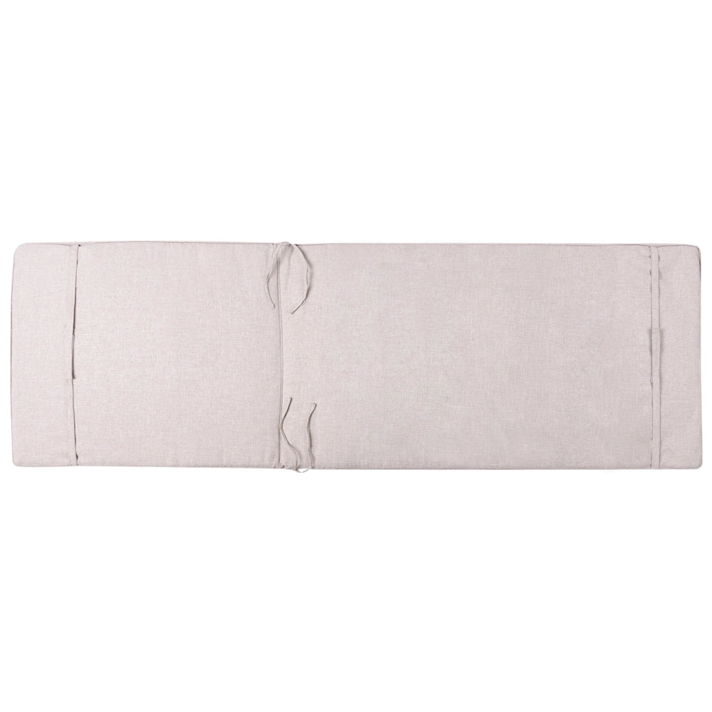 Sdraio da giardino beige con telaio in acciaio e tessuto olefinico resistente alle intemperie reclinabile moderna