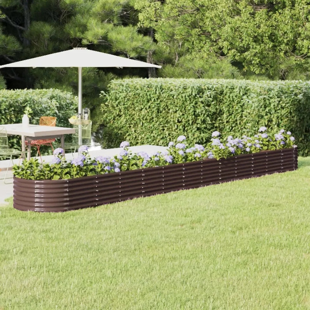 Letto Giardino Acciaio Zincato 512x80x36cm Marrone 318940