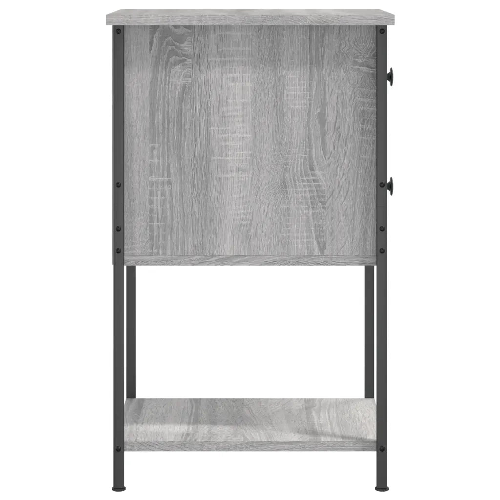 Set di 2 Comodini | Armadio da Notte | Mobiletto da notte Grigio Sonoma 32x42x70 cm in Legno Multistrato