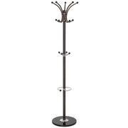 Perchero de metal marron con paraguero y 5 ganchos D36x178h cm