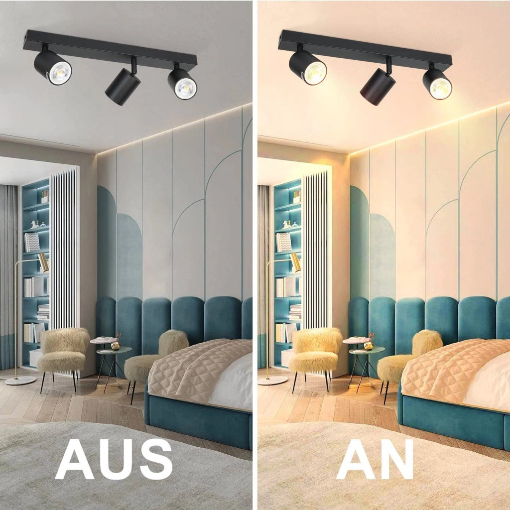 ZMH Faretto da soffitto 3 luci GU10 42cm moderni per camera letto soggiorno