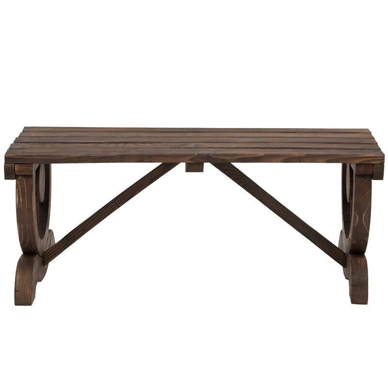 PANCA 2 POSTI ESTERNO IN LEGNO DI ABETE EFFETTO BRUCIATO 105 X 50 X 53 CM