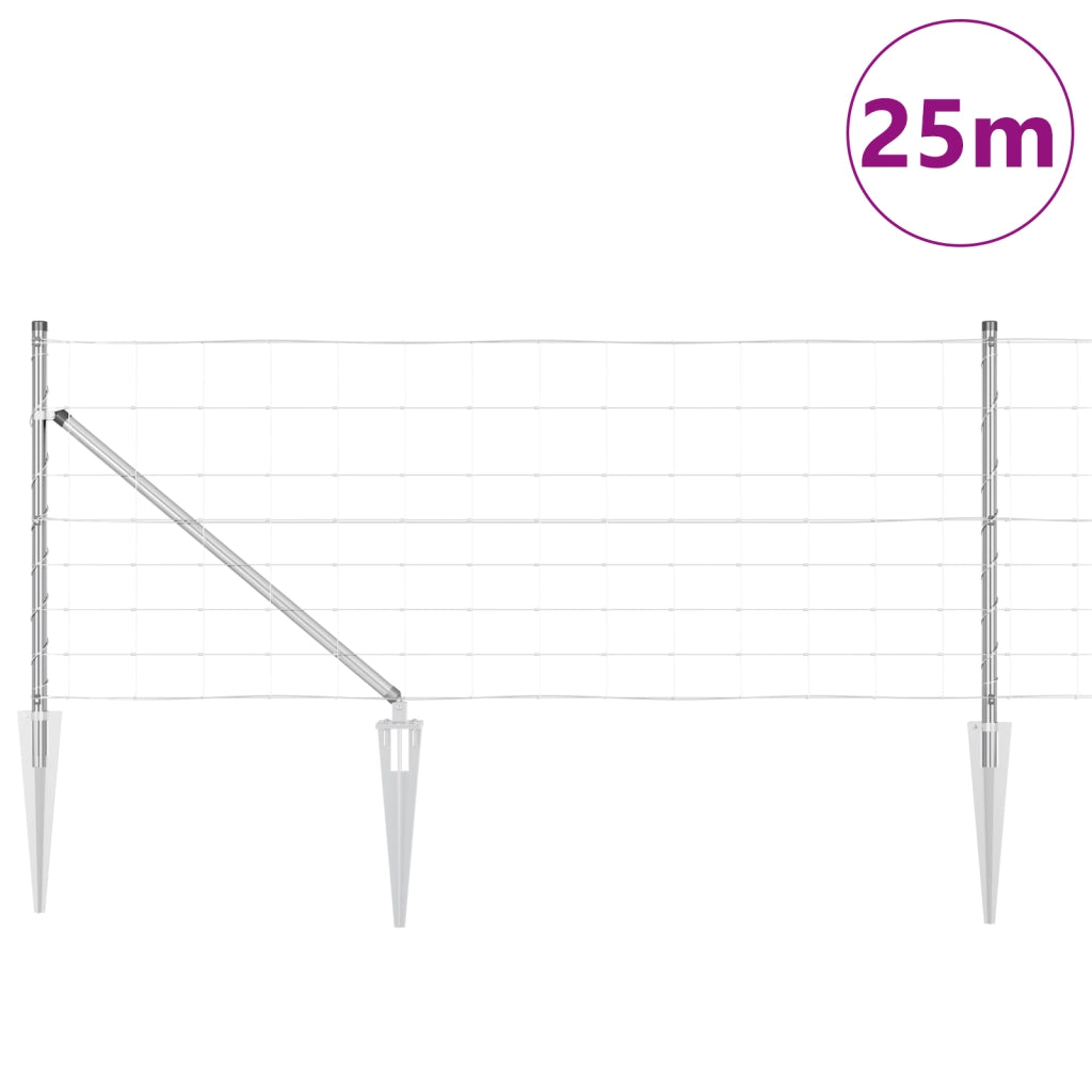 Recinzione da Campo  0.8x25 m Acciaio Zincato