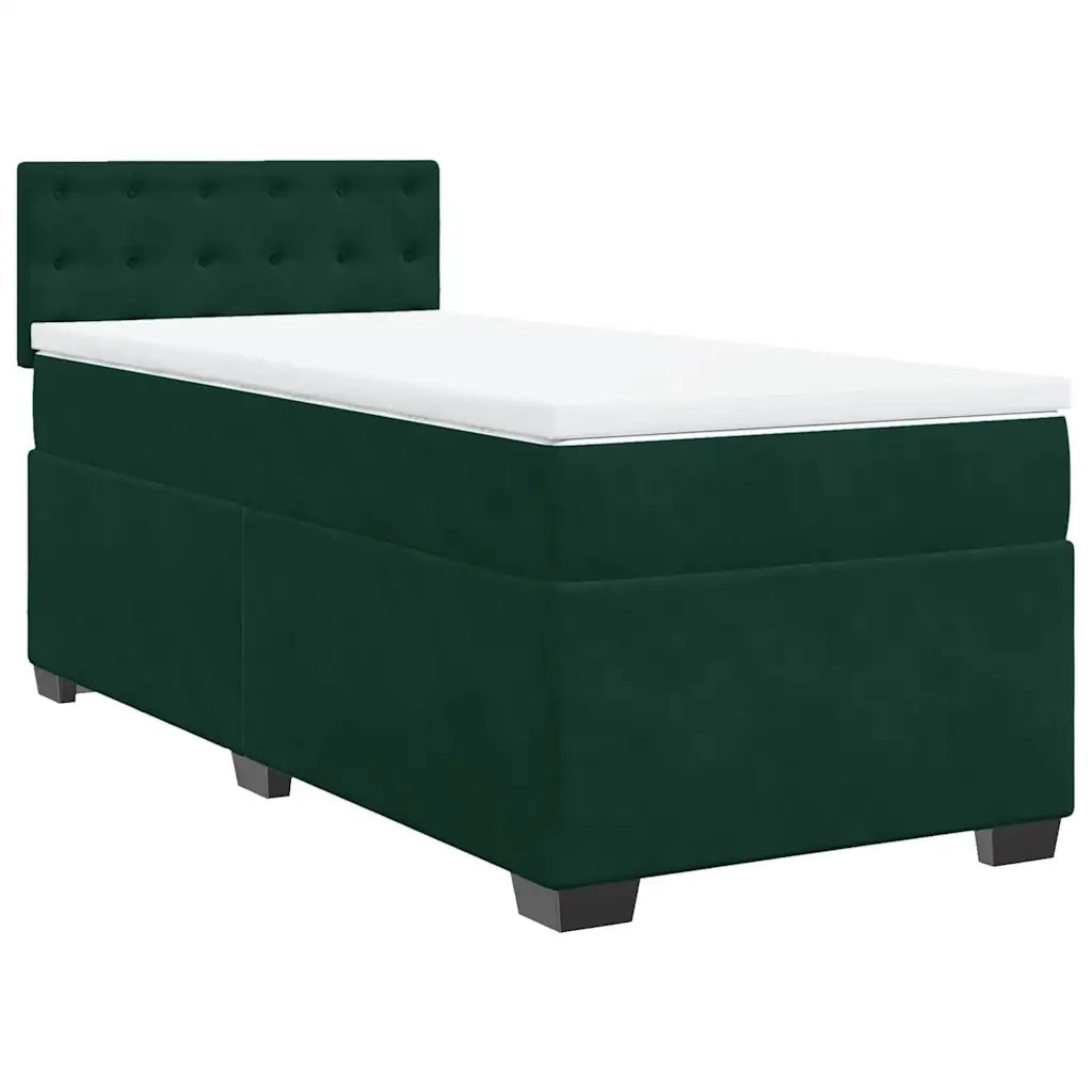 Giroletto a Molle con Materasso Verde Scuro 100x200 cm Velluto 3288549