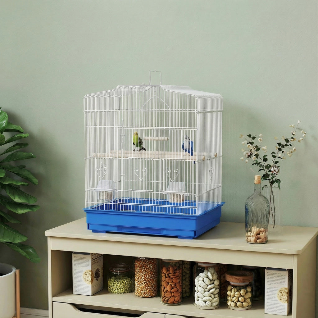 Gabbia per Uccelli ¨C zephmum ¨C Acciaio 46.5x36x59 cm Blu