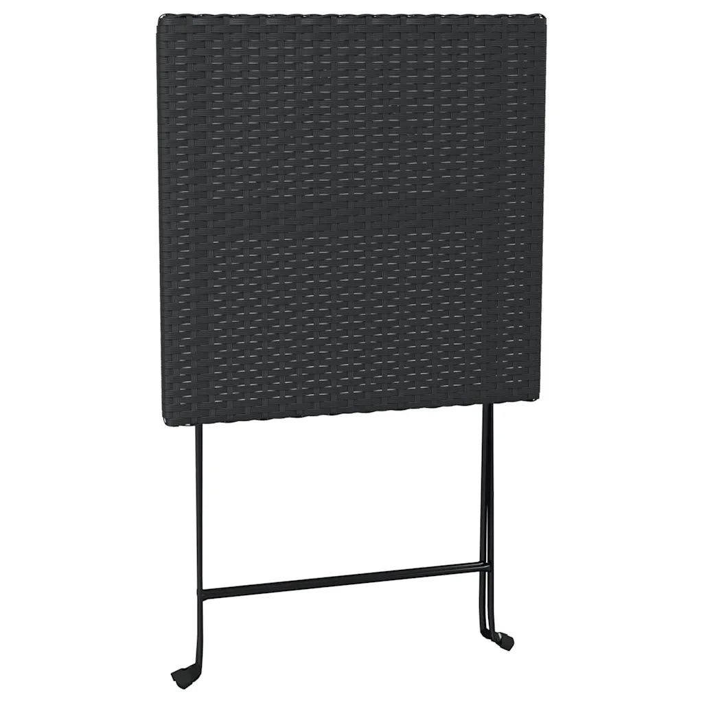 Set Pieghevole da BistrÃ² 3 pz Nero in Polyrattan cod mxl 42709