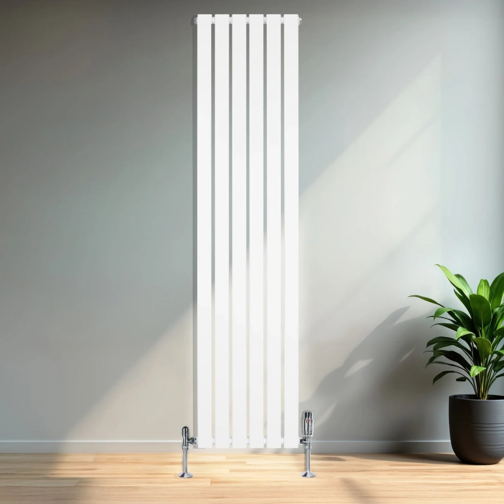 Radiatore Verticale 1800 x 420 mm con Valvole TRV Bianco
