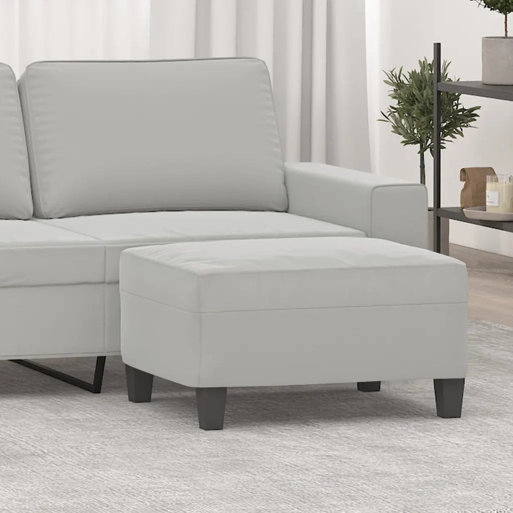 Poggiapiedi Grigio Chiaro 70x55x41 cm in Tessuto Microfibra cod mxl 64167