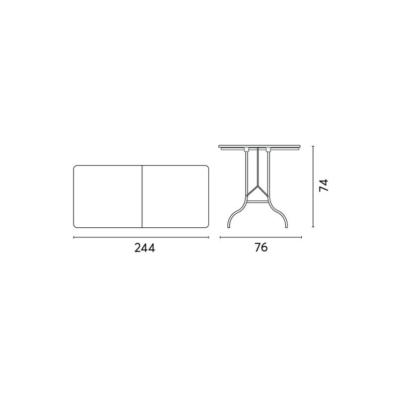 Tavolo pieghevole MOIA Catering rettangolare da 242x76cm in polietilene