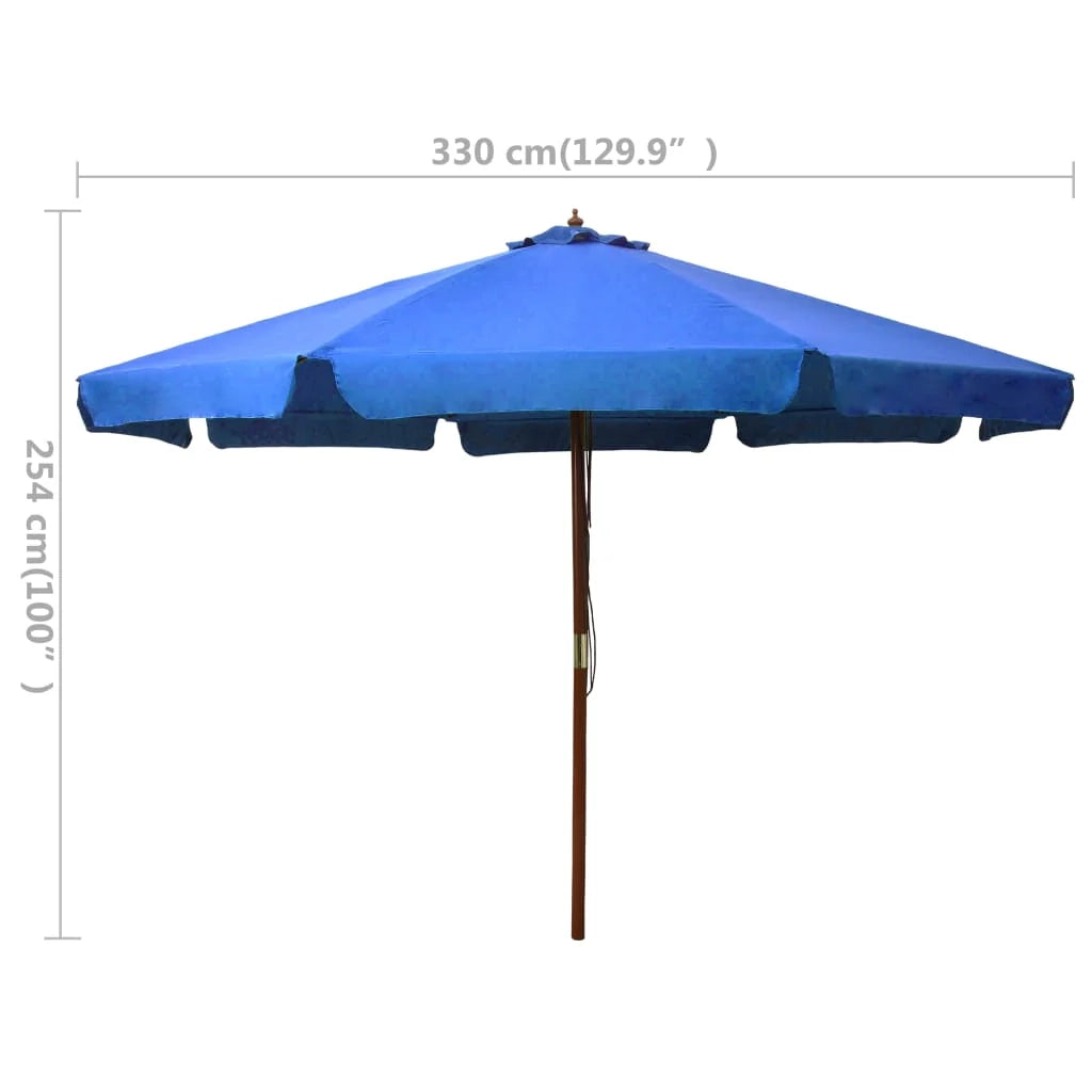Ombrellone con palo in legno 330 cm blu 02_0008121