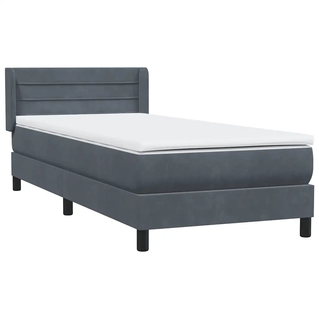Giroletto a Molle con Materasso Grigio Scuro 80x210 cm Velluto 3318178