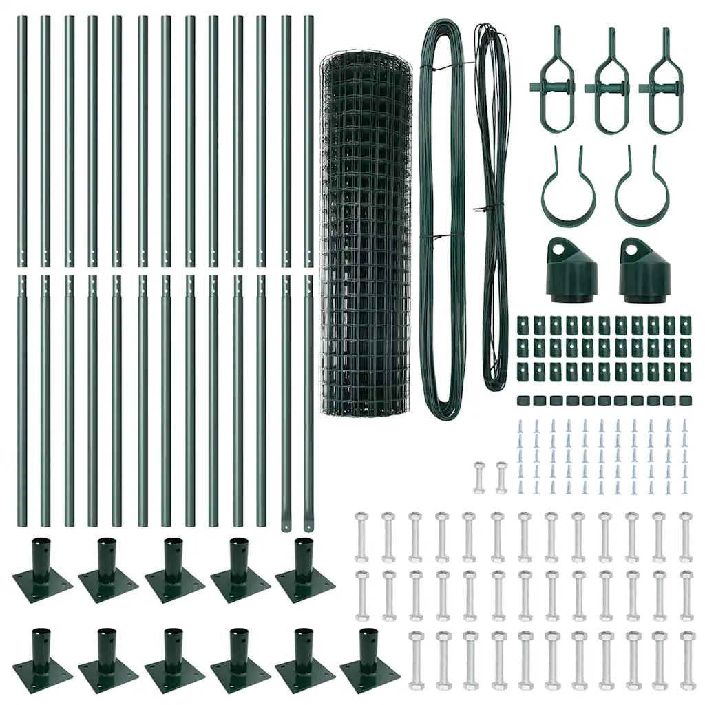 Recinzione da Giardino | Recinzione con Posto Verde 1 x 25 m Acciaio