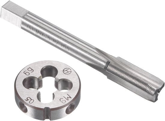 Set di viti e matrici da forare M9 x 0,5 mm - Set di viti e matrici pesanti - Chiave a vite rapida per acciaio - Dimensione della vite M9 - Taglio efficiente della vite - Resistente alle abrasioni e duraturo - Attrezzo per viti