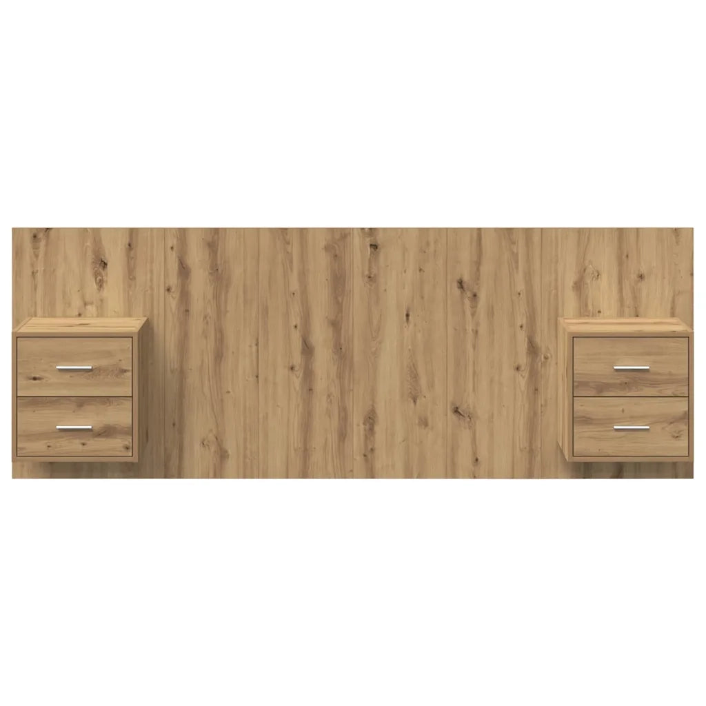 Testata con Comodino 3 pcs Rovere artigianale Legno multistrato 3416058