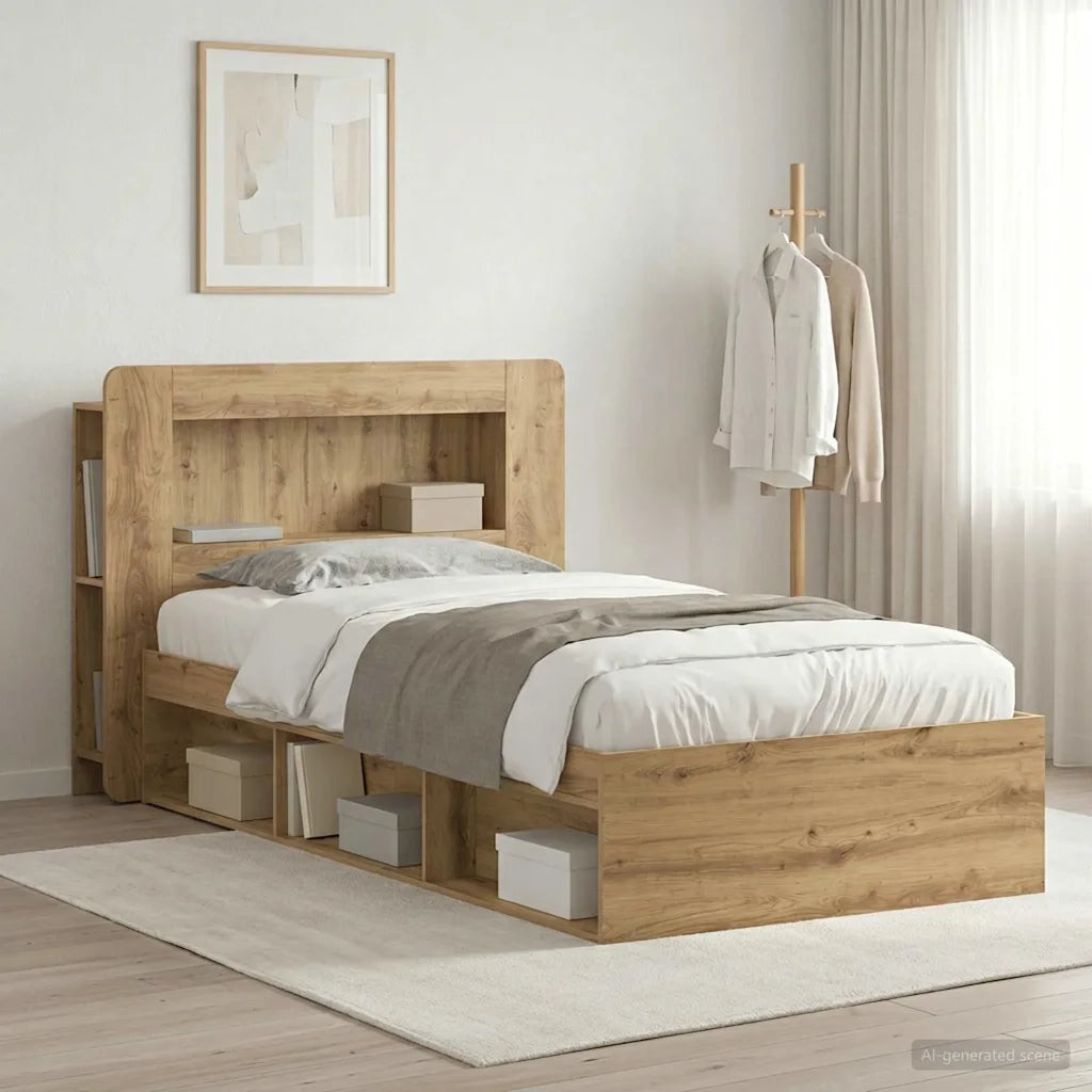 Telaio del letto con storage Rovere Artigianale 90 x 200 cm