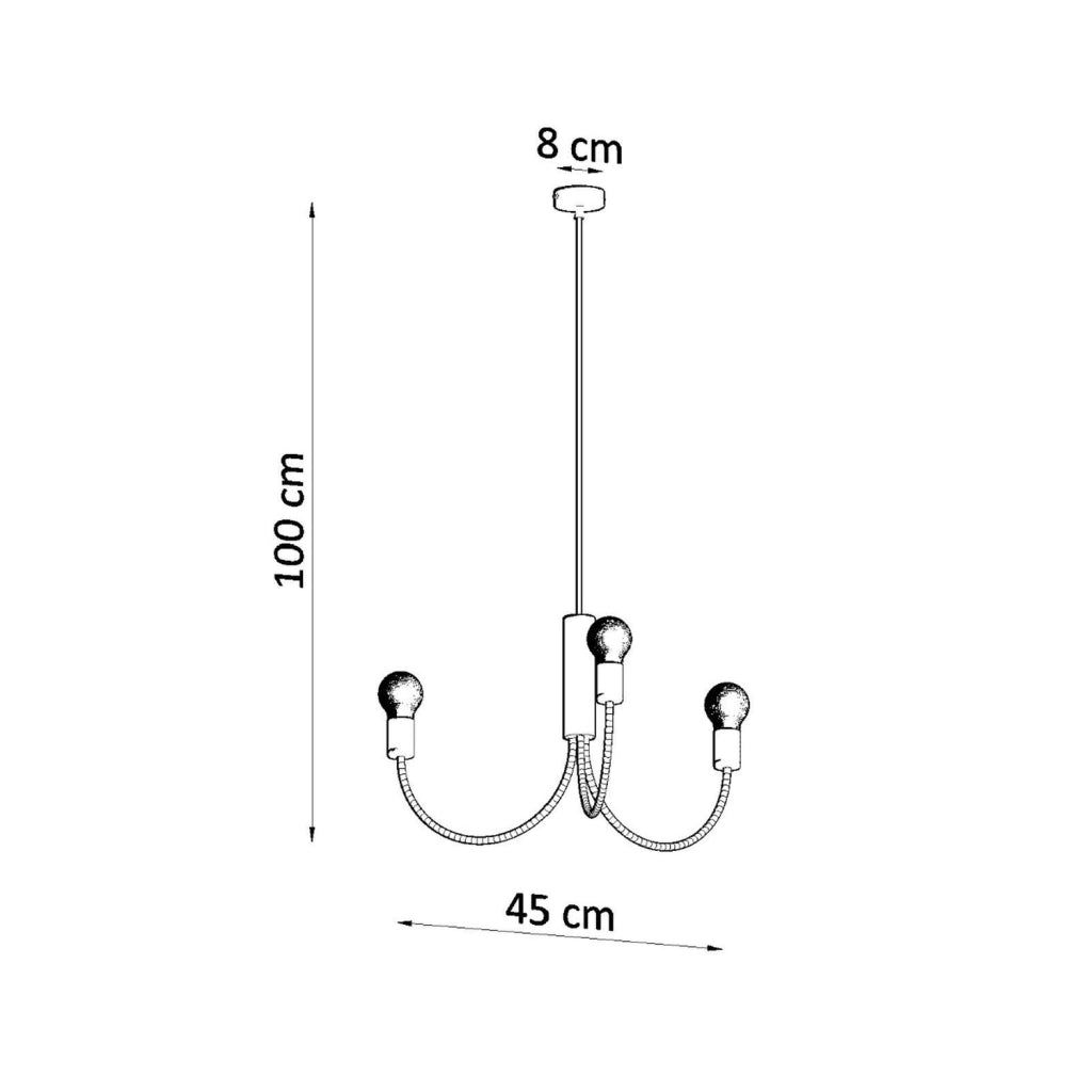 Lampadario Pure Lume MINIMO 3 luci nero metallo PU.0856