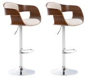 Set 2 sgabelli cucina Kingston in tessuto Noce/crema