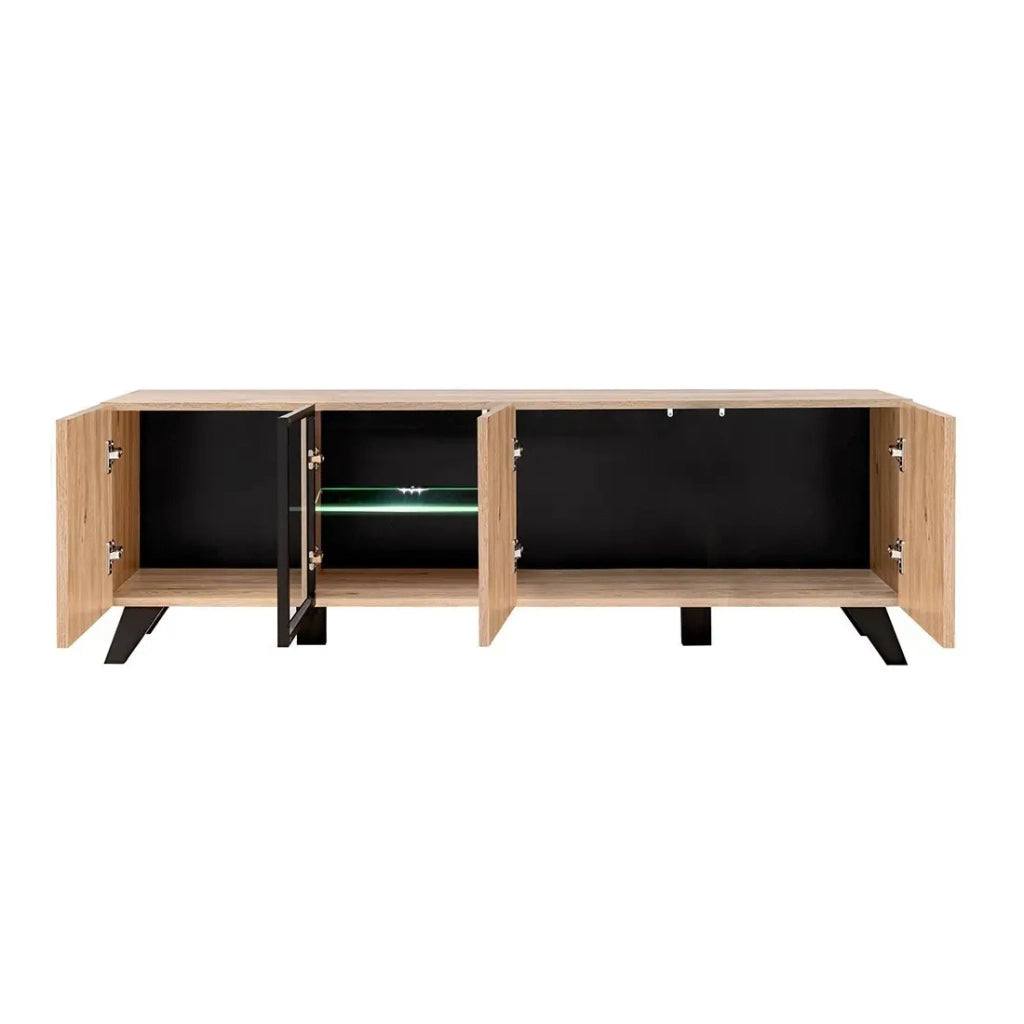 Set di 4 mobili da soggiorno NIELSEN - Rovere e nero