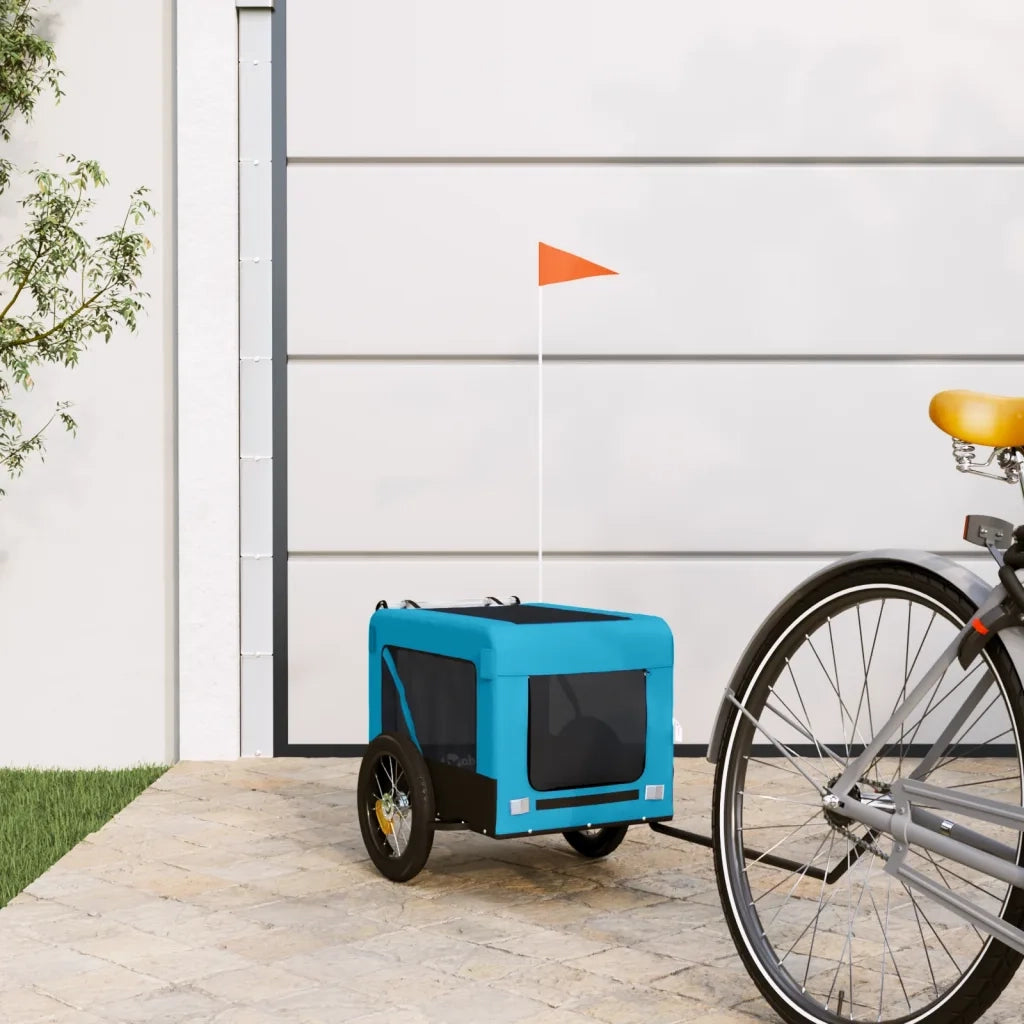 Rimorchio da Bici per Animali Blu e Nero Oxford e Ferro CFW6458627