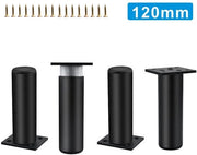 Quattro gambe metalliche per mobili, gambe per cassetti regolabili in altezza, gambe per cassetti e divani regolabili in altezza, gambe per mobili da bagno, lega di alluminio, misura 12 cm.