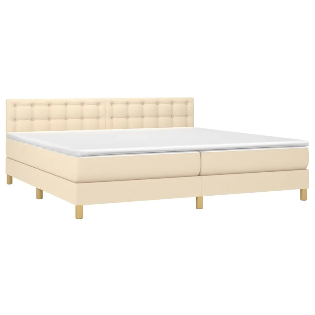 Giroletto a Molle con Materasso Crema 200x200 cm in Tessuto cod mxl 59841