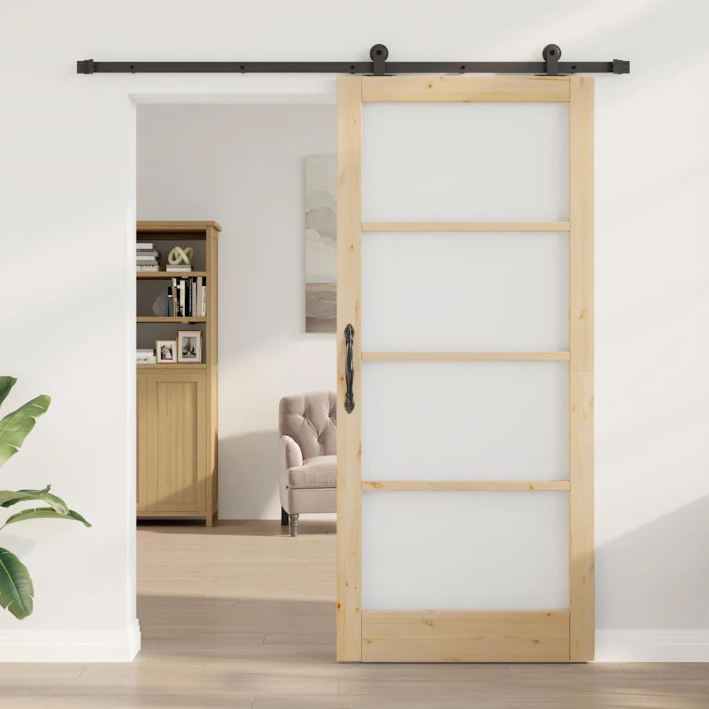 Porta scorrevole ORKDAL Naturale e Nero 93 x 211 cm 3332037