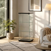 Black Tempered Glass Display Cabinet