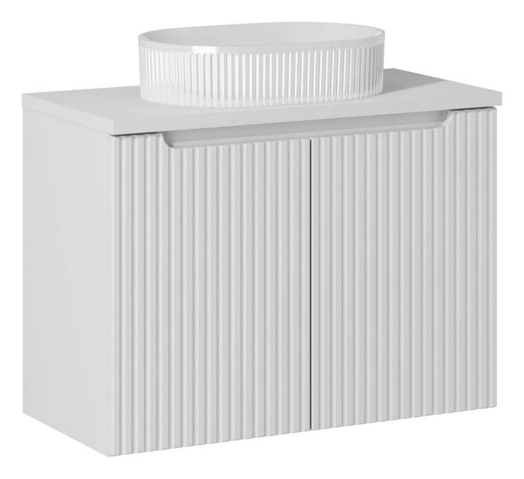 Set mobili bagno 80 cm con lavabo da appoggio Nova White 80 x 1401 x 1401 cm