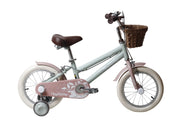 Bicicletta per Bambine Antonella 14 Pollici con Stabilizzatori e Cestino Verde e Rosa Verde e Rosa