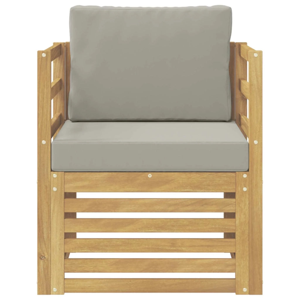 Divano da esterno-Divano da Giardino Poliestere Bianco e grigio chiaro 172349
