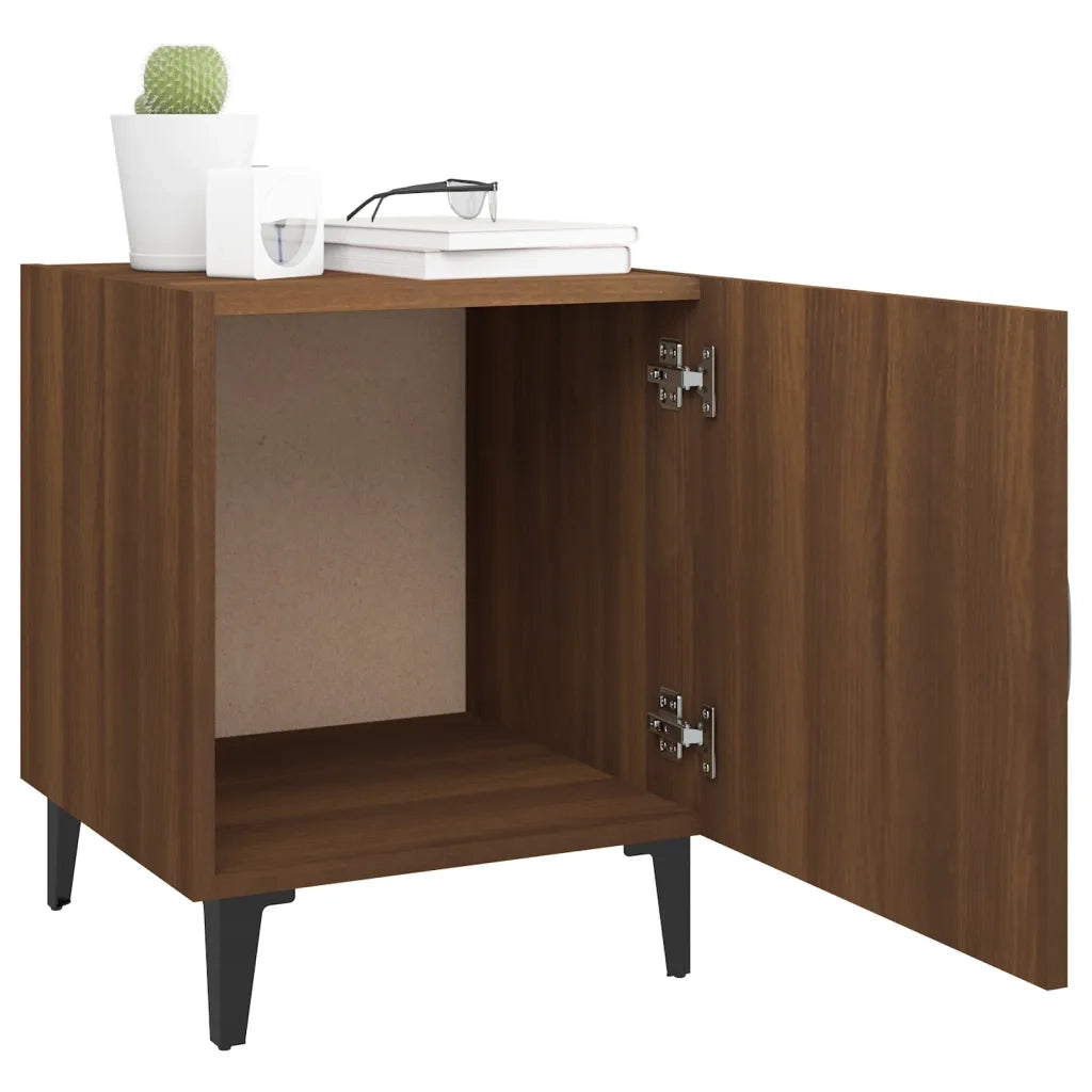 Comodini 2 pz-Set di 2 Tavolino da notte Rovere Marrone in Legno Multistrato 417687