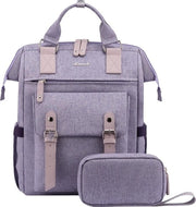Borsa per laptop per donne, zaino scolastico impermeabile, ragazze, adolescenti, 15,6 pollici con tasca per cavo dati e connessione di ricarica USB, grande borsa da lavoro, borsa scolastica, borsa per viaggi per scuola, viaggi, blu scuro