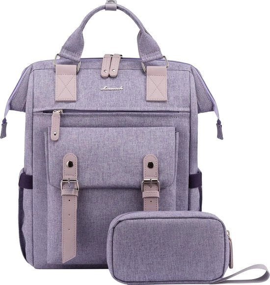 Borsa per laptop per donne, zaino scolastico impermeabile, ragazze, adolescenti, 15,6 pollici con tasca per cavo dati e connessione di ricarica USB, grande borsa da lavoro, borsa scolastica, borsa per viaggi per scuola, viaggi, blu scuro