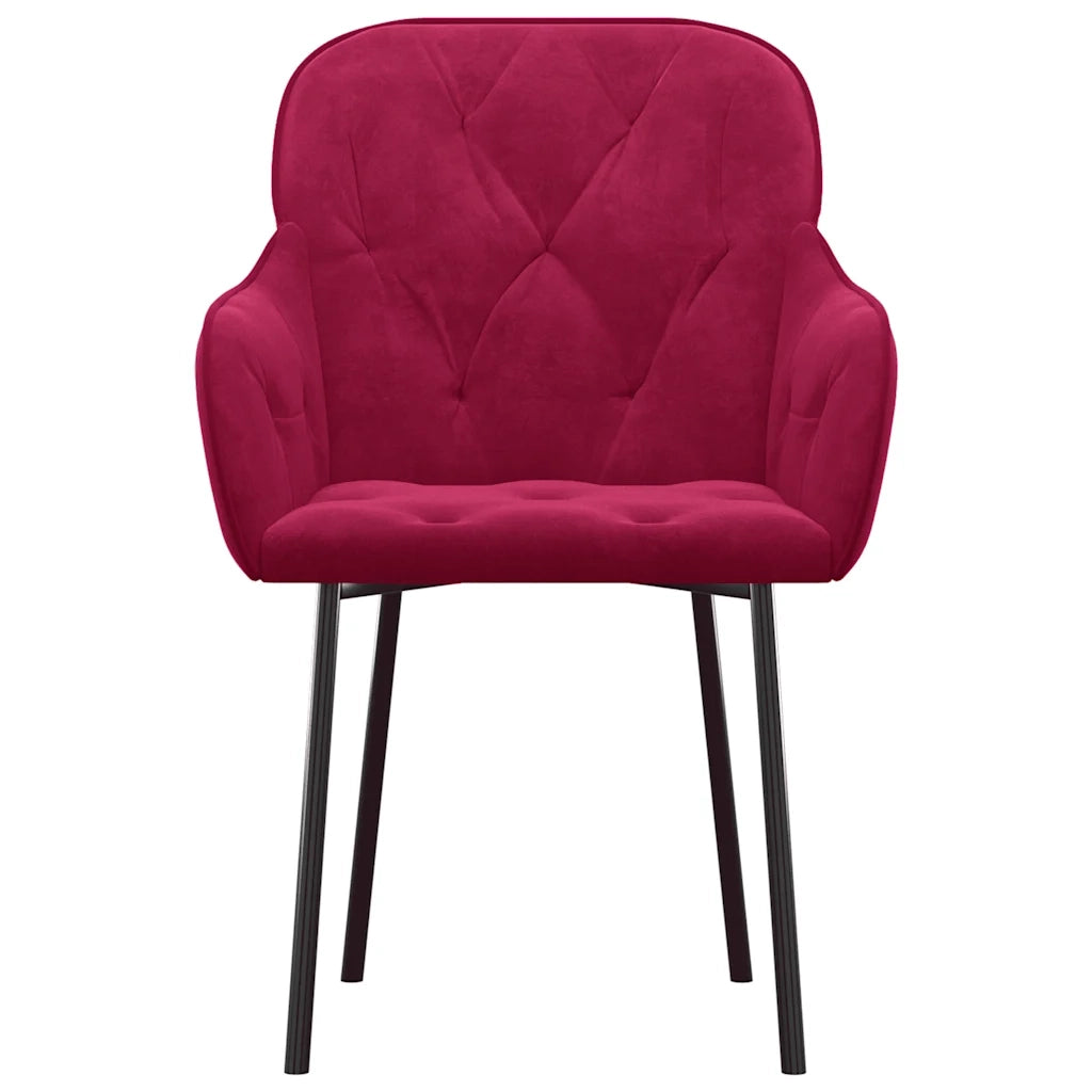 Sedie da Pranzo 2 pz Rosso Vino in Velluto cod mxl 23574