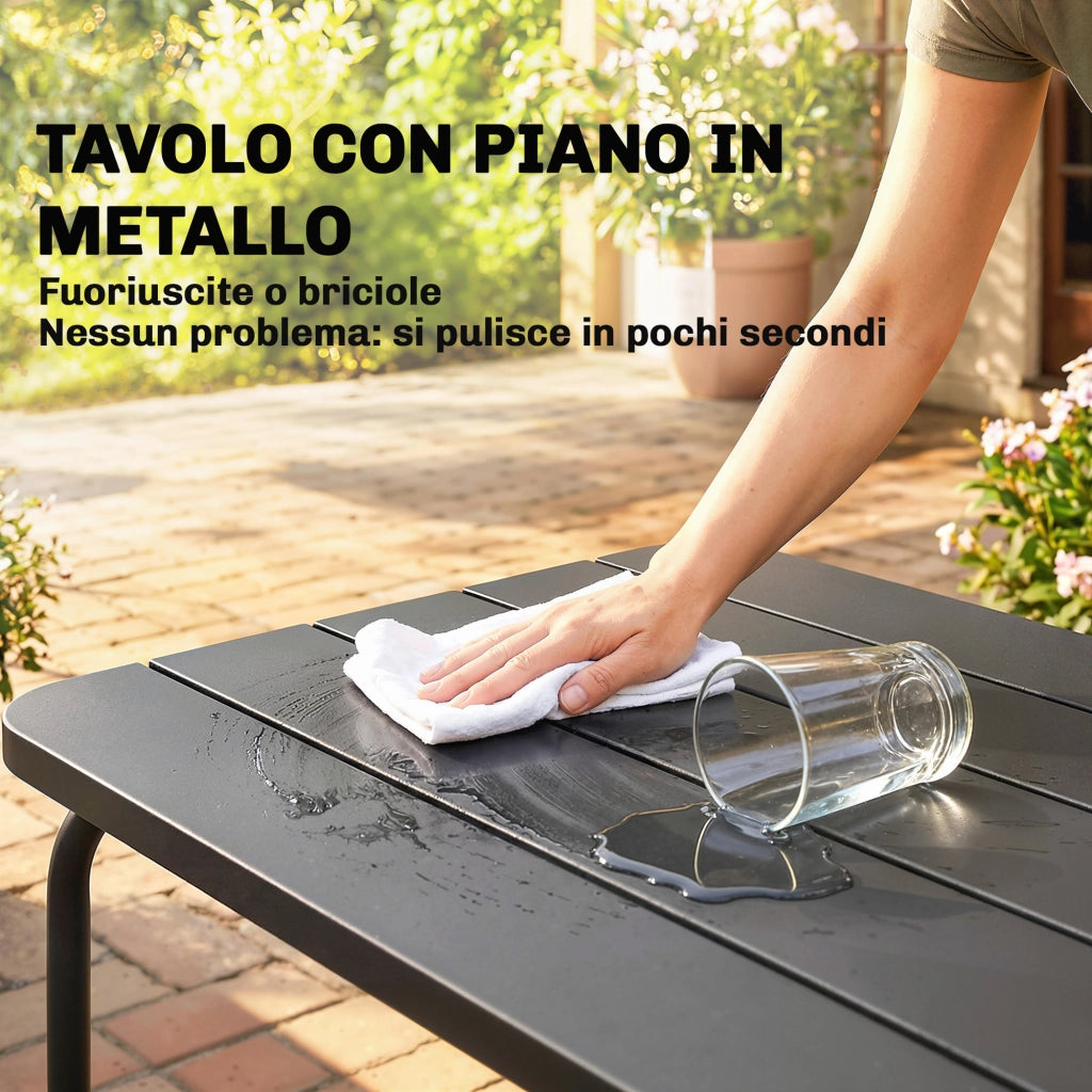 Set 4 Pezzi da Giardino con Divano 2 Poltrone e Tavolo in Rattan Cachi