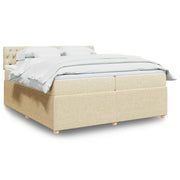 Giroletto a Molle con Materasso Crema 200x200 cm in Tessuto