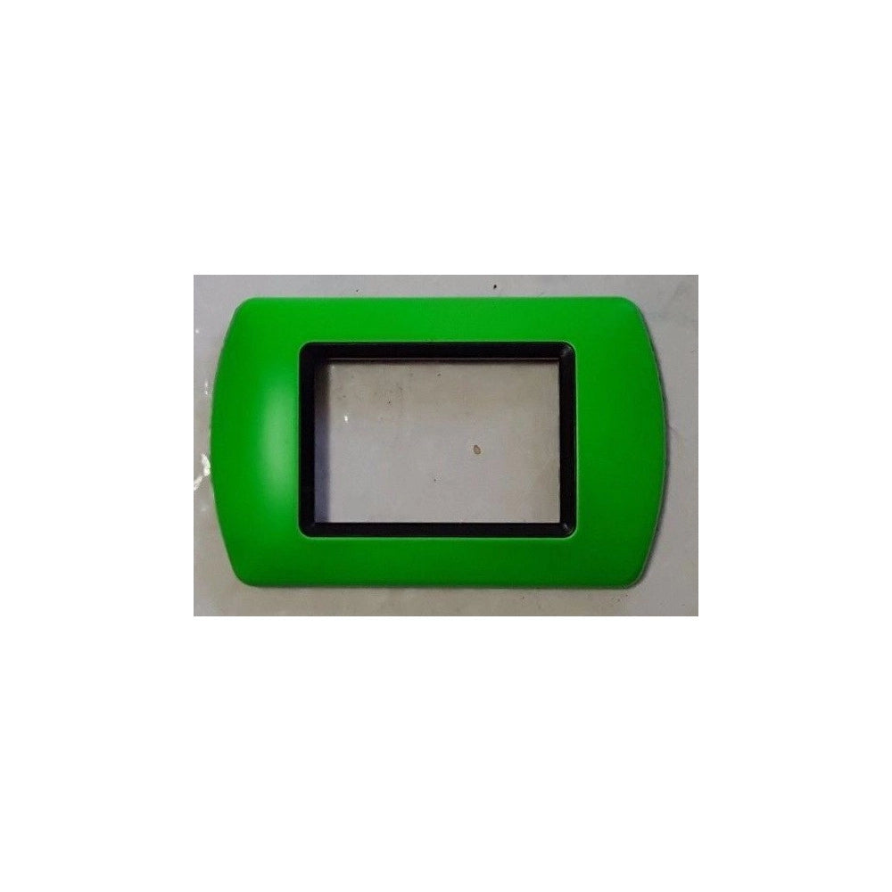 Trade Shop - Placchette Placche In Abs Compatibili Per Serie Living International Placca - Verde Fluo -3 Fori     -