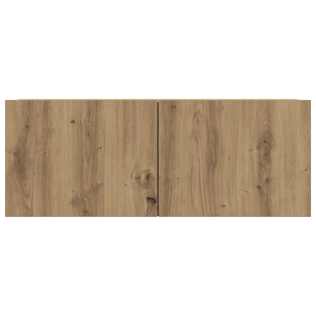 Mobili TV a Parete 2pz Rovere Artigianale 80x30x30 cm