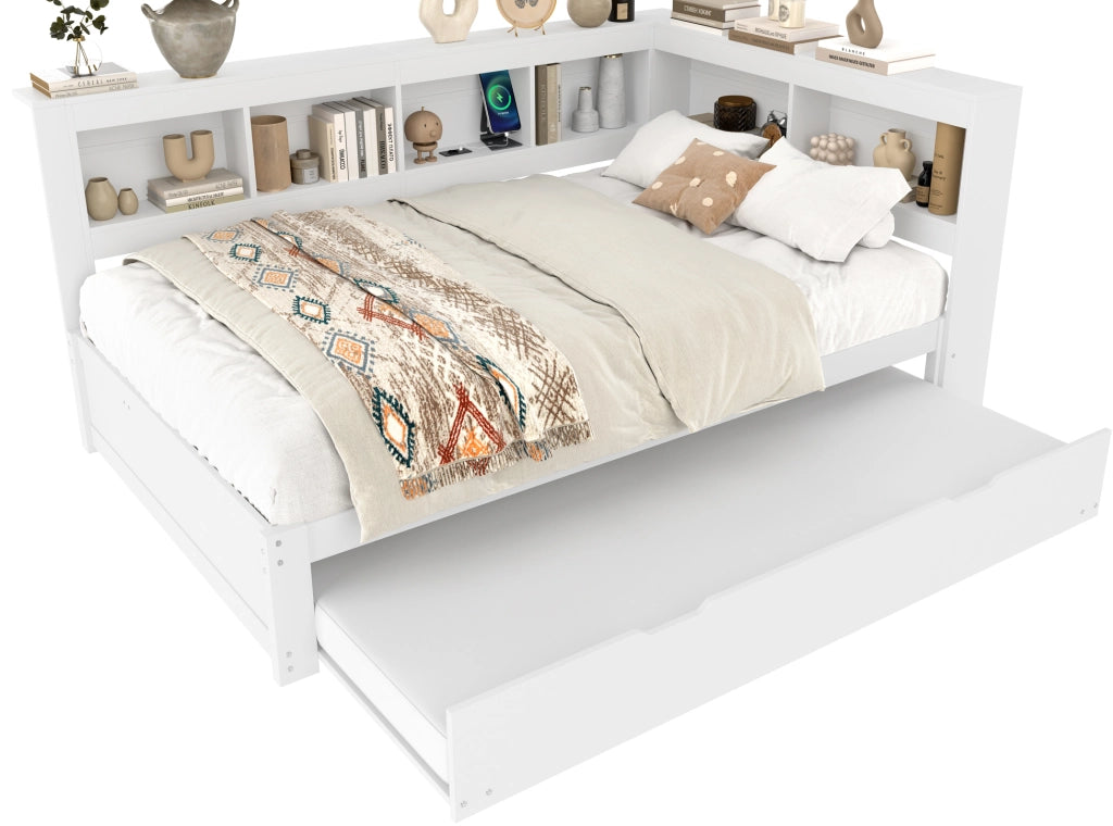 Letto divano con letto estraibile in MDF e pino 140x200 cm
