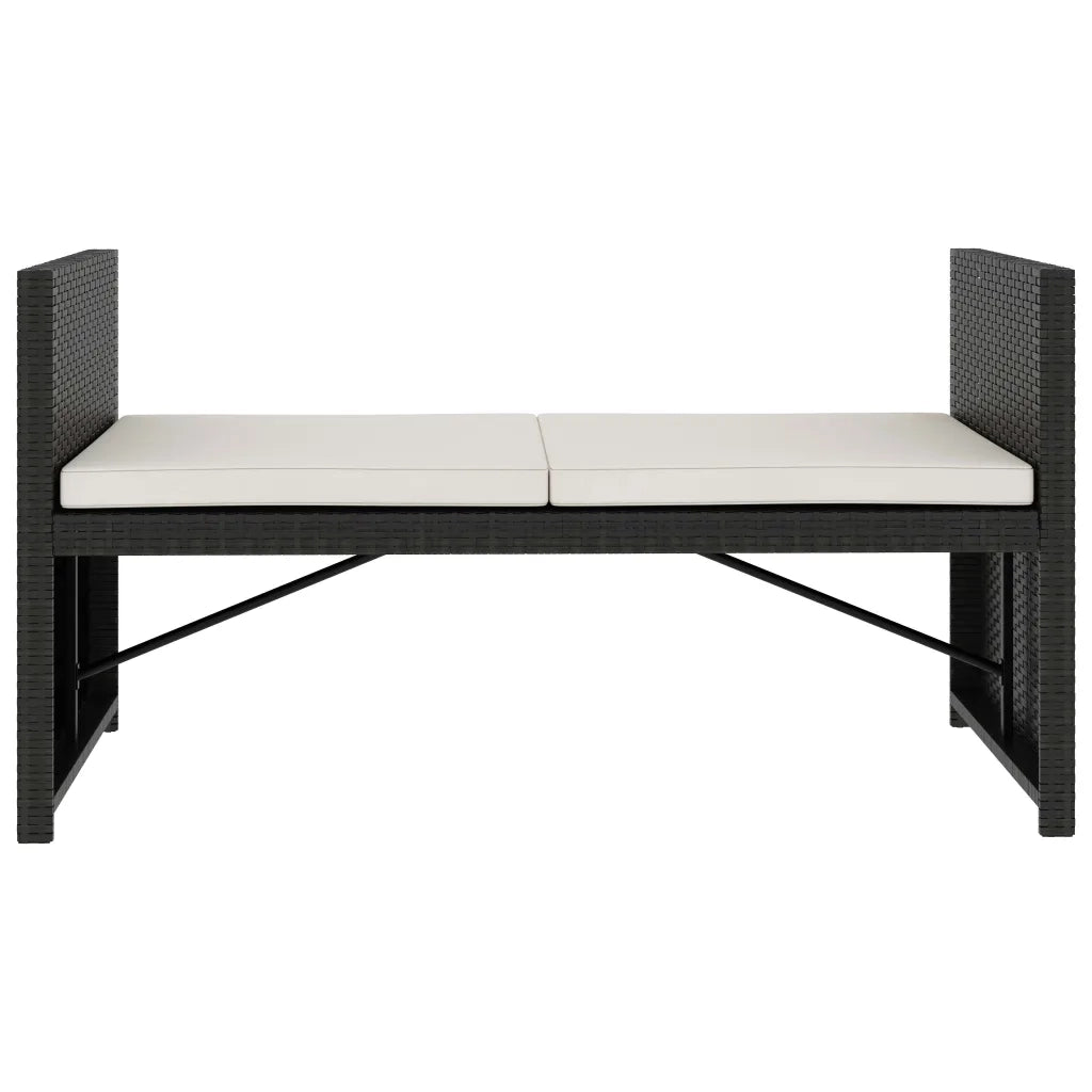 Set Divani da Giardino 5 pz | Set Salotto da Giardino con Cuscini in Polyrattan Nero