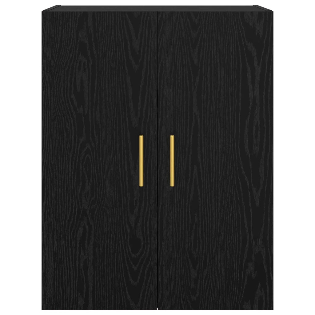 Set di 2 moderni pensili a 4 ante contenitivi ottimizzati 69,5 x 34 x 90 cm legno di rovere nero ingegnerizzato 02_0056042