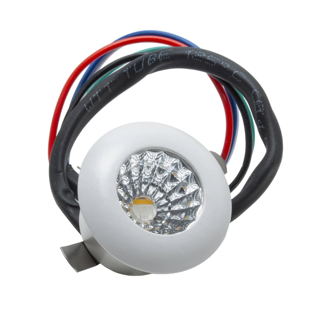 Mini faretto LED RGB RGBW SPOT incasso 25mm 2W 24V sincronizzabile DMX512 punto luce cromoterapia 5 fili RGB+4000K