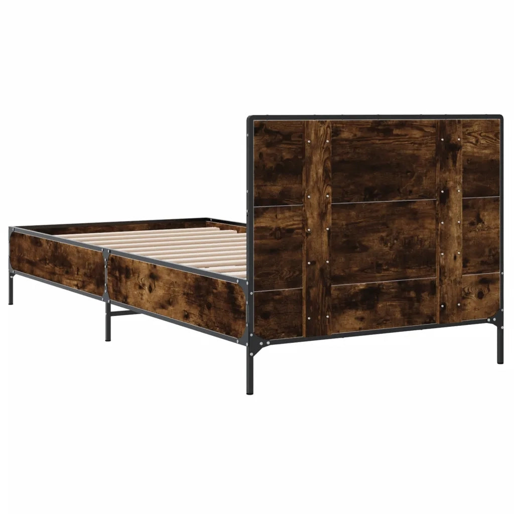 Giroletto Rovere Fumo 90x200 cm in Legno Multistrato e Metallo 845519