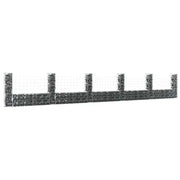 Cesto Gabbione a U con 6 Pali in Ferro 620x20x100 cm 151279