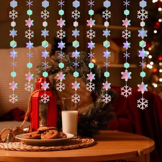 Decorazioni di Natale Festa - 15 m fiocchi di neve lanciatore - carta holografica - Natale compleanni matrimoni feste