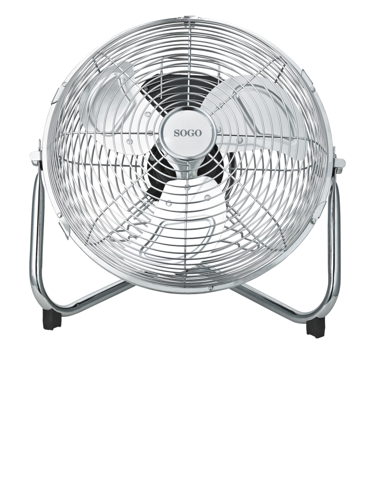 Ventilatore da pavimento industriale ad alta velocità, 3 pale alluminio 23cm, inclinazione regolabile 45W - SOGO