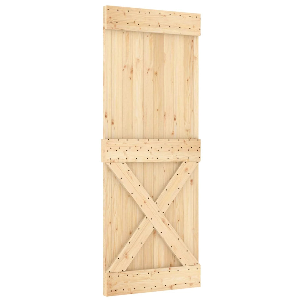 Porta scorrevole Naturale e Bianco 80 x 210 cm 3444964