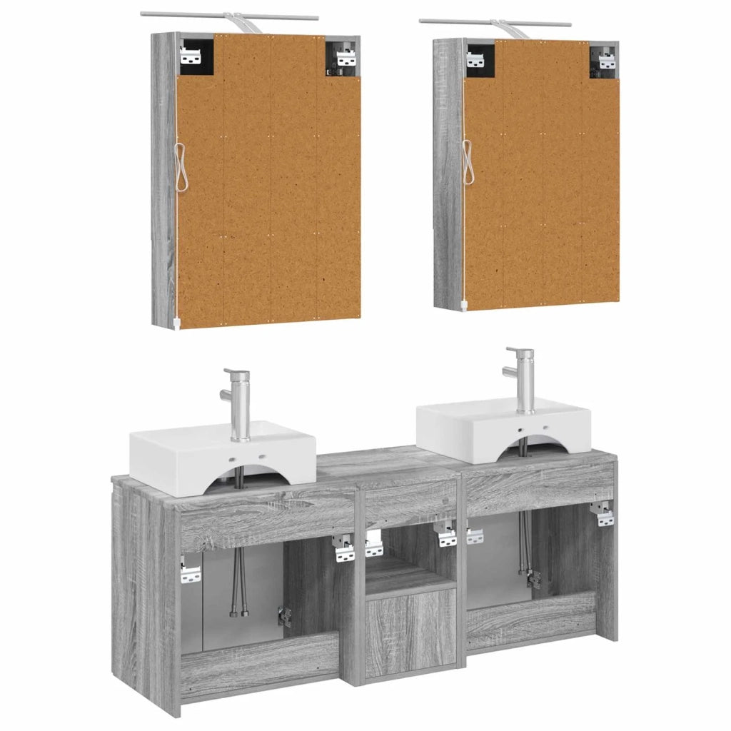 Set di Armadi da Bagno 5 pcs Sonoma grigio Legno ingegnerizzato 3406404